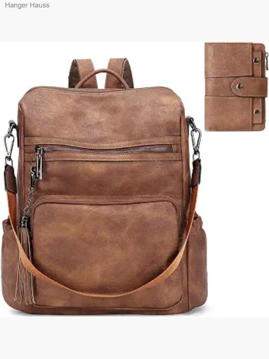 Women\'s Convertible Laptop Backpack Purse Set with Wallet main image 7